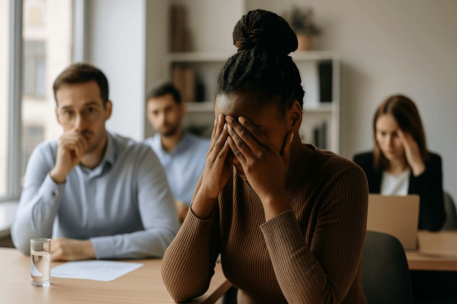 Colaboradores em escritório